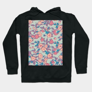 Floral Pattern 90's lofi: Nostalgic Bloom Reverie Hoodie